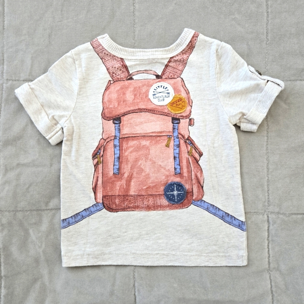 Adorable backpack printed shirt Oshkosh
